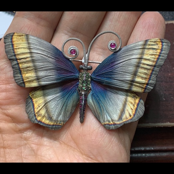 Butterfly brooch made in Italy 925 silver - Picture 6 of 7